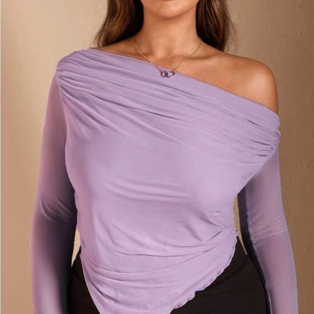 SHEIN Lavender Asymmetrical Blouse